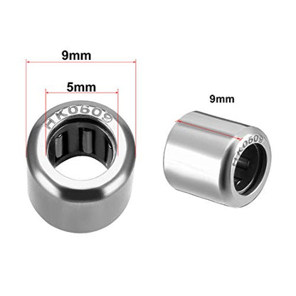 uxcell HK0509 Drawn Cup Needle Roller Bearings, Open End, 5mm Bore Dia, 9mm OD, 9mm Width (Pack of 10) - size: 5x9x9mm