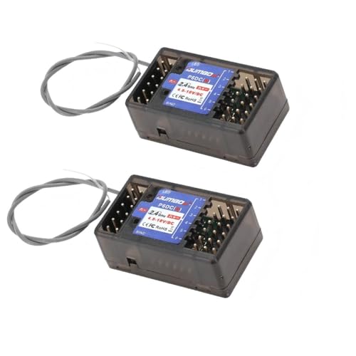 2PCS DUMBORC P6DCG RC Receiver with Gyroscope Linkage LED Simulation System Remote Receiver 2.4Ghz RC Controller Receiver for DUMBORC X4/X5/X6/X6PM/X10P-350/DDF-350