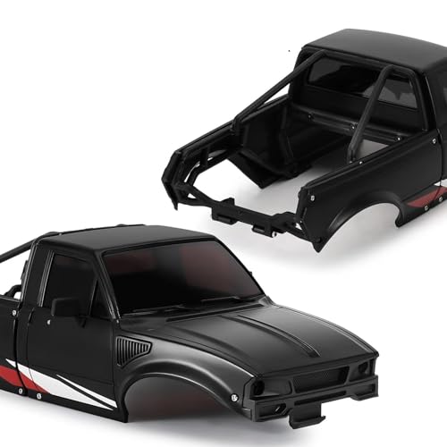 RC Upgrade Accessories for TRX4M for Defender for Bronco 1/18 IR60 for Pickup Hard Body Shell with Bed Rack RC Crawler Car Accessories Modification RC Car Parts(Black) - size: Black