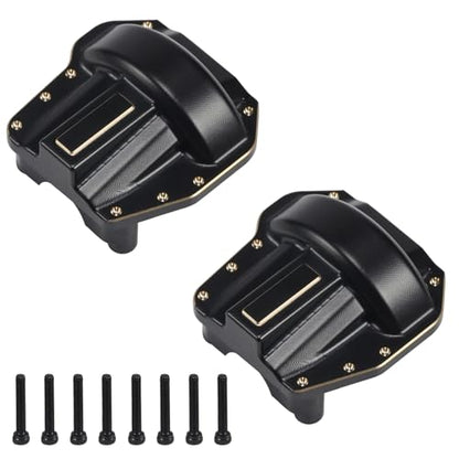 76g Brass Front Rear Diff Cover Upgrade for 1/10 SCX10 III Capra | Brass portal axle diff cover set. Fit SCX10 III, SCX10 Pro, Capra, UTB10. Full front & rear set. Boost off-road traction - size: Diff Cover A