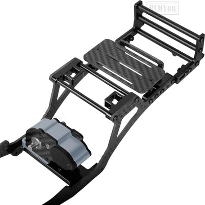 RC Carbon Fiber Frame Chassis w/Gearboxes Upgrades Part for 1/10 SCX10 SCX10 II 90046 90047 RC Crawler Car,Titanium - color: Titanium - Parts