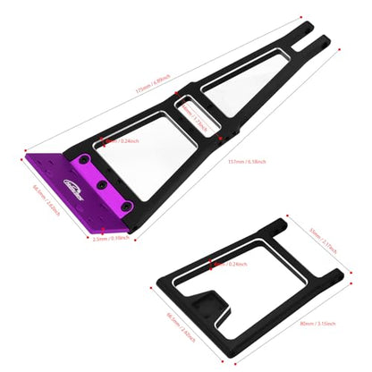 Aluminum RC Winch Double Stent Rescue Set Truck Tow Crane Arm Wrecker Kit with 360° 35KG Servo for 1/10 SCX10 TRX4 RC Crawler and Trailer RC Upgrade Parts - color: Black & Purple