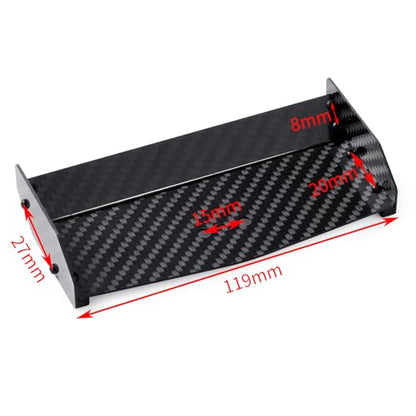 QUE-T 1/16 Tail Wing Carbon Fiber& Aluminium Rear Wing for Losi Mini-B RC Buggy Car Upgrade