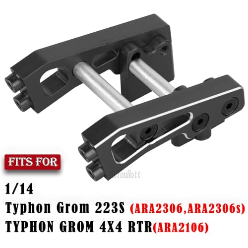 RC Aluminum Adjustable Wing Mount Upgrades Part for 1/14 Typhon Grom 223S (ARA2306,ARA2306s,ARA2106) RC Car,Adjustable Wing Mount Hops Up,Black - color: Black-(upgrades Part）