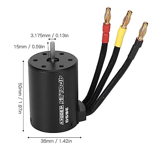 3650 4300KV Brushless Motor 80A ESC Combo with Aluminum Heat Sink and Programming Card for 1 10 RC Cars High Speed Performance Upgrade Kit - size: 80A