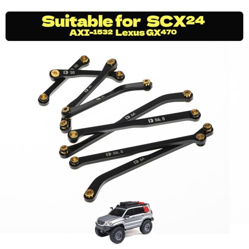 High Clearance Links Set for SCX24 GX470, Steel Links Set, Upgrade Parts for SCX24, 1/24 RC Crawler Car Upgrade Accessories, Black - size: For GX 470