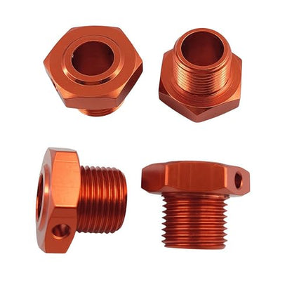 17mm Aluminum Wheel Hex Nut Kit for ARRMA Typhon Mojave Felony 6S (Red) | 1/8,1/7,Infraction,Limitless,ARAC9416 ARAC9763 ARA311035,CNC Machined,High Strength,Precision Fit,Wear Resistant - color: Red