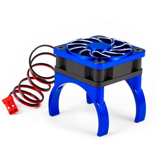 Cooling Fan 35mm Motor Heatsink for Tra-xxas Mini Maxx/Slash/XRT | VXL 3S 1:8 Jato 2S 4S 1:16 Blue Aluminum Alloy Upgrade Parts - color: Blue