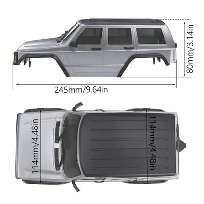 RC car Components Compatible with TRX4M for Bronco 1/18 RC Crawler Car Upgrade Parts Special Material Hardtop Shell with Bumper 6.10in Wheelbase(Gray) - color: Gray