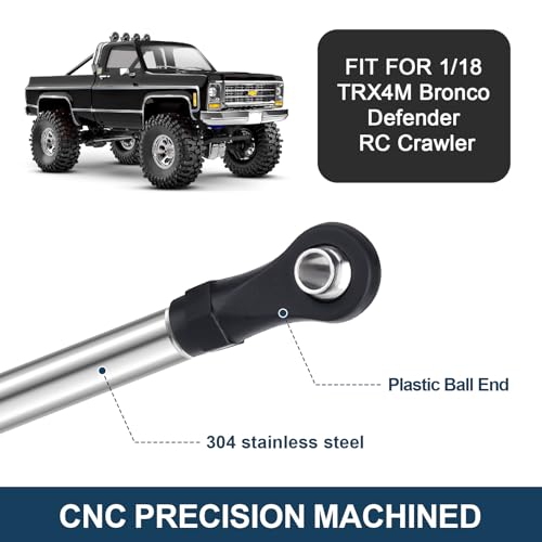 High Clearance Links Stainless Steel Chassis Linkage Set for 1/18 Traxxas TRX4M Bronco Defender RC Crawler Upgrade Parts(8Pcs)