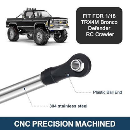 High Clearance Links Stainless Steel Chassis Linkage Set for 1/18 Traxxas TRX4M Bronco Defender RC Crawler Upgrade Parts(8Pcs)