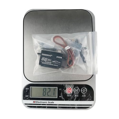 DSSERVO BLS4355 55KG Low Profile Brushless Digital Servo IP67 Waterproof Metal Gear, 0.09s, 180/270/360 Degree for RC Crawler Truck Robot Arm (180 Degree) | Low Profile Brushless IP67 Waterproof