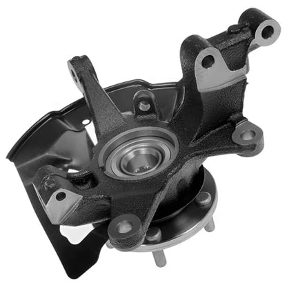 Detroit Axle - FWD Front Steering Knuckles w/Hub + Rear Wheel Hub Bearings | Replacement for 2007-2012 Mazda CX-7 - size: 4UW50455/Kit