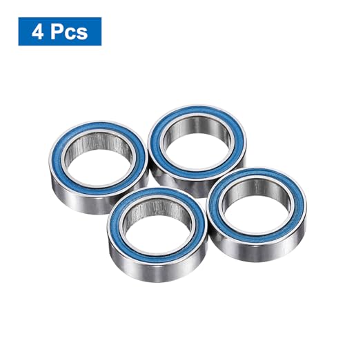 uxcell 4 Pcs MR137-2RS Deep Groove Micro Bearing, 7x13x4mm Double Rubber Sealed Chrome Steel Small Bearings (ABEC5, Z4 Low Noise) - size: MR137-2RS
