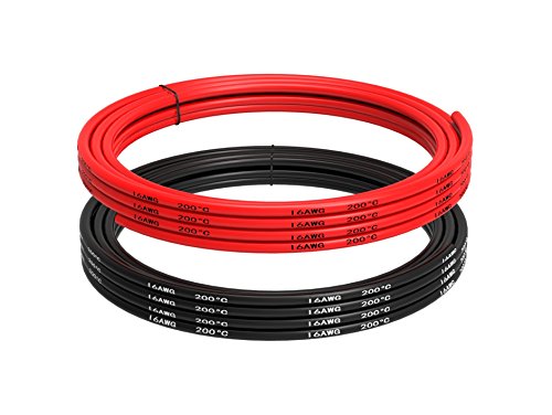 TUOFENG 16 AWG Silicone Wire - Flexible Tinned Copper, Red/Black 10ft | Ultra-flexible 16 AWG tinned copper wire (252 strands). High temp resistant (-60°C to 200°C). Easy to solder for RC & DIY. - size: 16 AWG 2 colors wire 5ft
