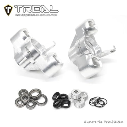 TREAL Aluminum 7075 Front Steering Blocks Knuckles for Arrma 1:8 KRATON 6S Extreme BASH (EXB)-Silver - color: Silver