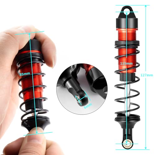 RC Car Front & Rear Shocks Set Adjustable Shocks For 1/8 Arrma Typhoon 6S Redcat FS/ZD Racing Buggy Truggy Replacement Parts (Front & Rear) - style: Front & Rear
