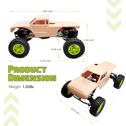 furitek 1/18 RC Crawler TerraX Active Pro 4WS – 1/18 ARTR RC Rock Crawler Remote Control Car w 4-Wheel Steering, Full Kit RTR Ready-to-Run 2-in-1 Outrunner Brushless System - color: Champagne Nude