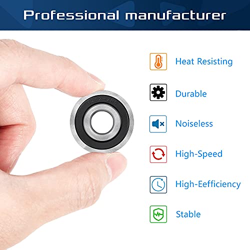 8 Pack Flanged Ball Bearing ID 1/2" x OD 1-3/8", Pre Lubricated,Stable Performance,Cost Effective,Suitable for Lawn Mower, Wheelbarrows, Carts & Hand Trucks Wheel Hub