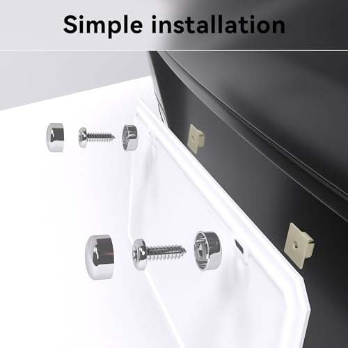 Anti Theft License Plate Screws Kits, Rustproof Stainless Steel Mounting Hardware for Car Tag Plate Frames Covers, Button Head Bolts Fasteners Kits for Auto License Plates (Silver, 4-AT)