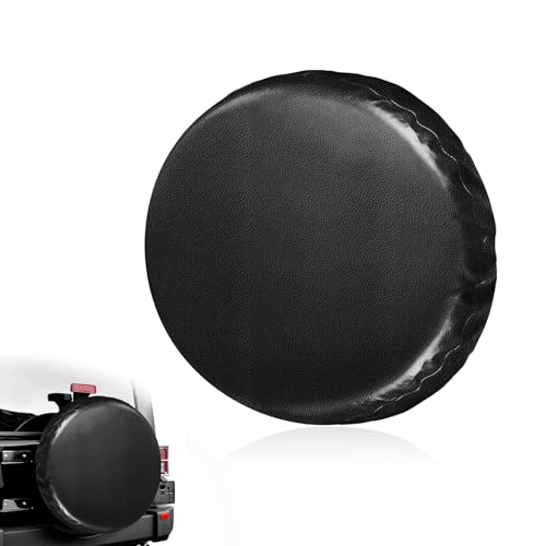 14 Inch Spare Tire Cover, Dustproof Scratch-Resistant Automotive Spare Wheel Protector with Elastic Band, Waterproof Thickened PVC Leather Tire Cover for SUV Truck Trailer RV - color: 14 inches