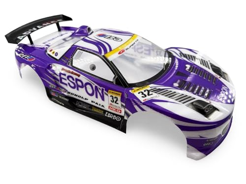 1/10 Scale RC Drift Racing Touring On Road Car Painted Body Shell, Spoiler Included, Pre-Cut, 258mm Wheelbase (Honda NSX-GT Style) - color: Honda Nsx-gt Style