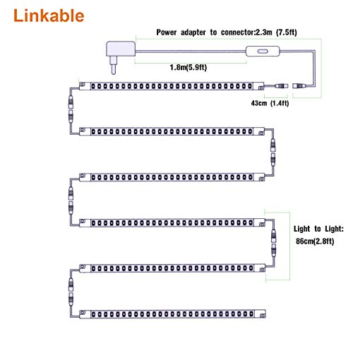 Premium LED Light Strips Kit: 6 x 12 Linkable Bars + Rocker Switch for Warm White Ambient Lighting in Cabinets, Closets, Shelf, Display Case, Showcase Lighting, 3000K Warm White | 3000K Warm White, PCB Cabinet Lighting for Kitchen Shelf, Display Case, Boo