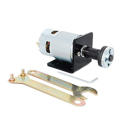 Micro 775 Series 12V/24V DC Motor with Saw Blade Connecting Rod with Seat Mounting Holder Stands Bracket Cutting Machine - color: Black