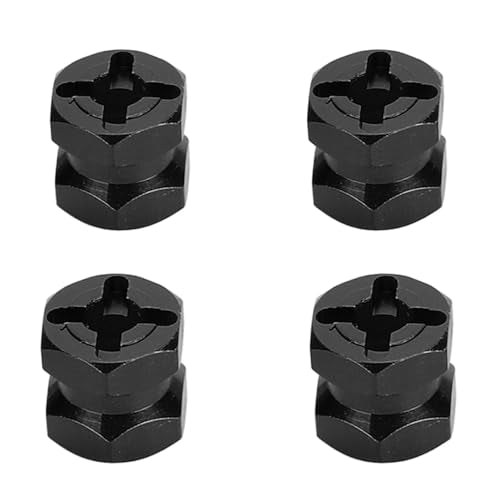 12mm Hex Hub Extenssion, RC Wheel Hex Spacers Hex Drive Adapter, Aluminium Alloy Rustproof Easy Install Sturdy Hex Extended Wheel Hubs for 1/10 RC Car (Black)