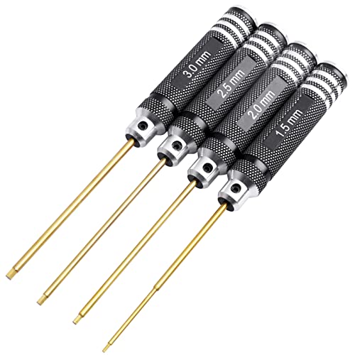 HobbyPark RC Hex Driver Set 1.5mm 2.0mm 2.5mm 3.0mm 4pcs Hex Allen Screwdriver Kit, Screw Tray, Wrench Tool Kit for Multi-Axis FPV Racing Drone RC Quadcopter Helicopter Car Models