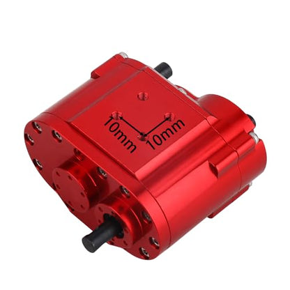 2 Speeds Transfer Case Gearbox Dual Speed Transmission Box 46x53x32mm for Axial SCX10 RC4WD D90 1/10 RC Crawler Upgrade Parts (red) - color: Red