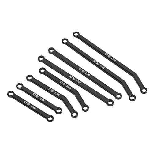 High Clearance RC Front Links Set for AXIAL SCX24 1/24 RC Crawler Car Aluminium Alloy RC Steering Linkage Rod Set (Black) - color: Black