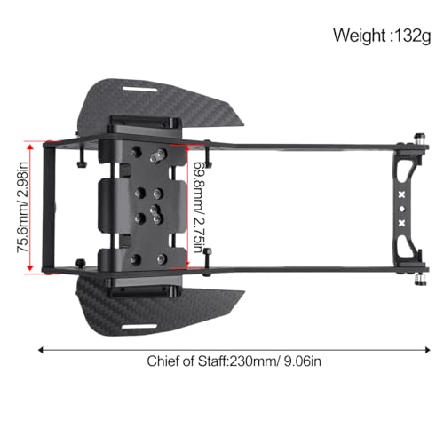High Clearance Carbon Fiber LCG Chassis Kit with Transmission Shocks Absorbers for 1/10 RC Crawler Cheater Rigs SCX10 II (Chassis Kit)