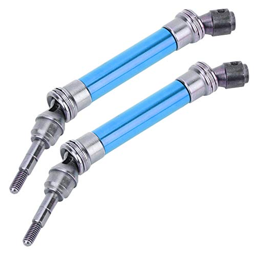 2Pcs RC Car Front Shaft Stainless Steel Rear Drive Shaft Universal Driveshaft Fit for Traxxas RC Truck Upgrades Parts (Blue) - color: Blue
