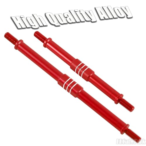 Aluminum Turnbuckles Camber Links Upgrades Part for 1/10 E-Revo 2.0 Revo Summit,8Pcs RC Alloy Adjustable Turnbuckles Hop-Up,Replace Part#5319X 5338R,Red - color: Red - (8 Links)