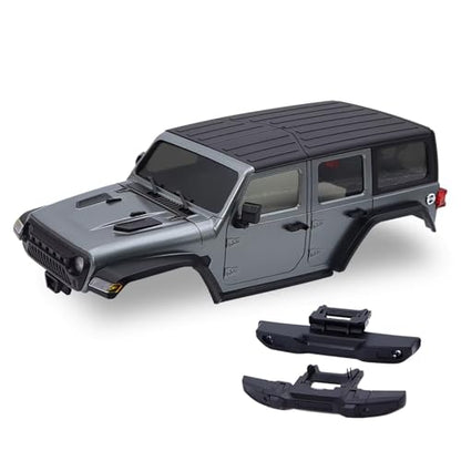 RC Spare Part Compatible with TRX4M for Bronco for Defender for Wrangler for Chassis Wheelbase Hardtop Body Kit with Front Rear Bumpers 1/18 RC Crawler(Gray) - size: Gray