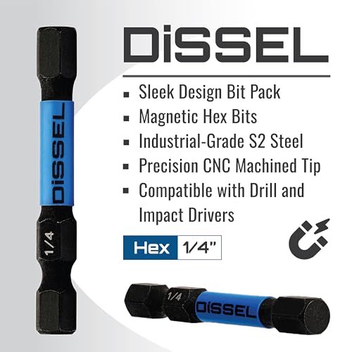 1/4 Hex Bit Set - SAE Magnetic 1/4 Allen Wrench, Durable S2 Steel Hex Driver for Bike, Furniture & RC Repairs (6pc). Impact Grade Allen Bits Designed for Precision and Durability. - size: 0.250 in, style: SAE