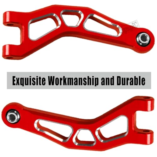 RC Alloy Front Rear Suspension A Arms Upgrades Part for 1/18 Granite Grom Mega 380 Brushed 4x4 Monster Truck RTR, Aluminum Front Rear A Arms Hops Up,Red(8PCS) - color: Red(8pcs)