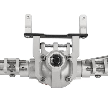 CNC Anodized Complete Front & Rear Portal Axle for 1/10 RC Crawler Car Axial SCX10 II Deadbolt 90046 90047 SCX10 90028 90027 Metal Upgrade Parts (Silver) - color: Silver