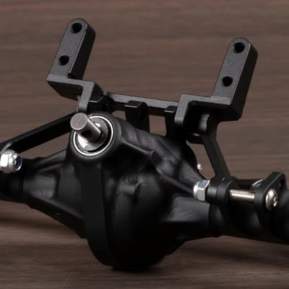 Machined Aluminum Straight Axle Set with SOA Servo Mount Black Silver Anodized for Axial SCX10 II VS4-10 1/10 RC Rock Crawler (Black Front Axle) - color: Black Front Axle