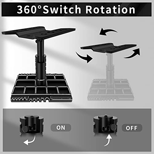 GLOBACT Multi RC Car Stand RC Repair Tool for 1/8 1/10 1/18 RC Car, Black | 360 Switch Rotation, 5 Levels Height Lift or Lower
