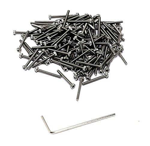 iexcell 100 Pcs M2 x 18mm Thread Pitch 0.4 mm Stainless Steel 304 Hex Socket Head Cap Screws Bolts Kit - size: M2 x 18mm