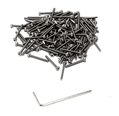 iexcell 100 Pcs M2 x 18mm Thread Pitch 0.4 mm Stainless Steel 304 Hex Socket Head Cap Screws Bolts Kit - size: M2 x 18mm