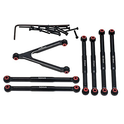 Suspension Links Set&Steering Rod Tie for AXIAL 1/24 SCX24 C10 AXI00001 Wrangler JLU AXI00002 Bronco AXI00006 Upgrades RC Crawler Car