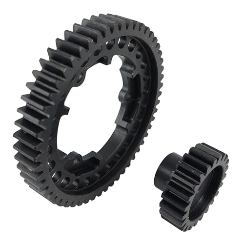 Hardened Steel 1.0 Mod Spur Gear with 23T Pinion for X-Maxx Maxx E-Revo (54T) | 1/5 Scale,1/7 XO-1,1/10 Maxx,E-Revo 2.0 VXL,Heavy Duty,Upgrade Parts,6449 Compatible,High Strength - style: 54T
