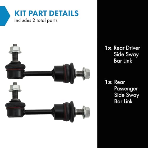 TRQ Rear Driver and Passenger Side Sway Bar Link Set 2 Piece Compatible with 2016-2019 Kia Sorento 2019-2021 Hyundai Santa Fe - style: PSA27969