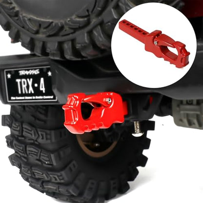 Metal RC Crawler Trailer Hook Tow Hitch for 1/10 RC Crawler Traxxas TRX4 Axial SCX10 Rear Bumper Parts (Red) - color: Red