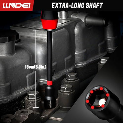 21-Piece Magnetic Nut Driver Set - SAE (1/4" to 9/16") & Metric (5mm to 15mm) Nut Driver Set with Non-Slip Grip Handle - Upgrade Cr-V Magnetic Socket set for Secure Fastening in Tight Spaces - size: 21pcs Nut Driver Set with Storage box