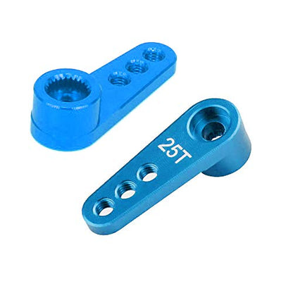 3PCS Metal 25T Servo Horn M3 Threads Steering Arm Server Rocker Adapter Compatible with Savox Power HD HSP Servos Motor 1/8 1/10 RC Car Truck,Blue