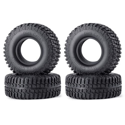 4PCS 1.9inch Rubber Tyre 100mm OD Wheels Tire Off Road Mud Wheel Tires Rubber Terrain Crawler Tyre for 1/10 TRX-4 Axial SCX10 90047 D90 D110 TF2 RC Crawler Car Replacement Upgrade Part